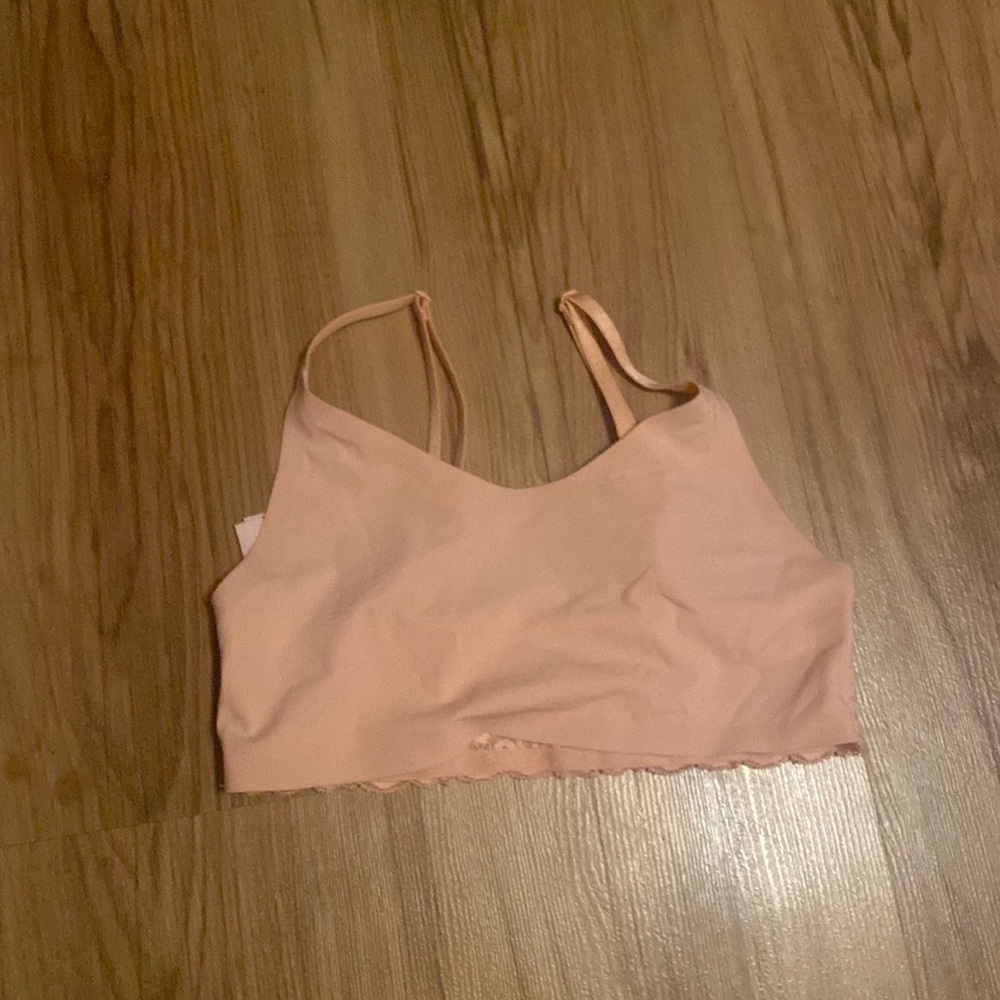 Victoria’s Secret girls melon bralette with lace back.